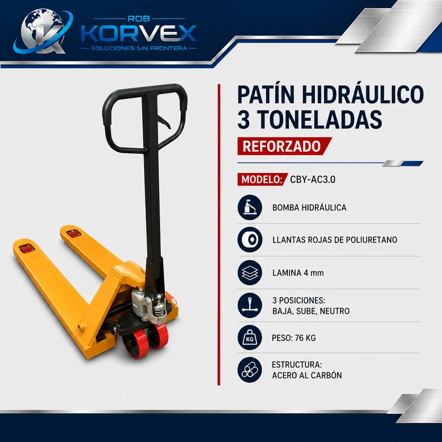Patín hidráulico reforzado